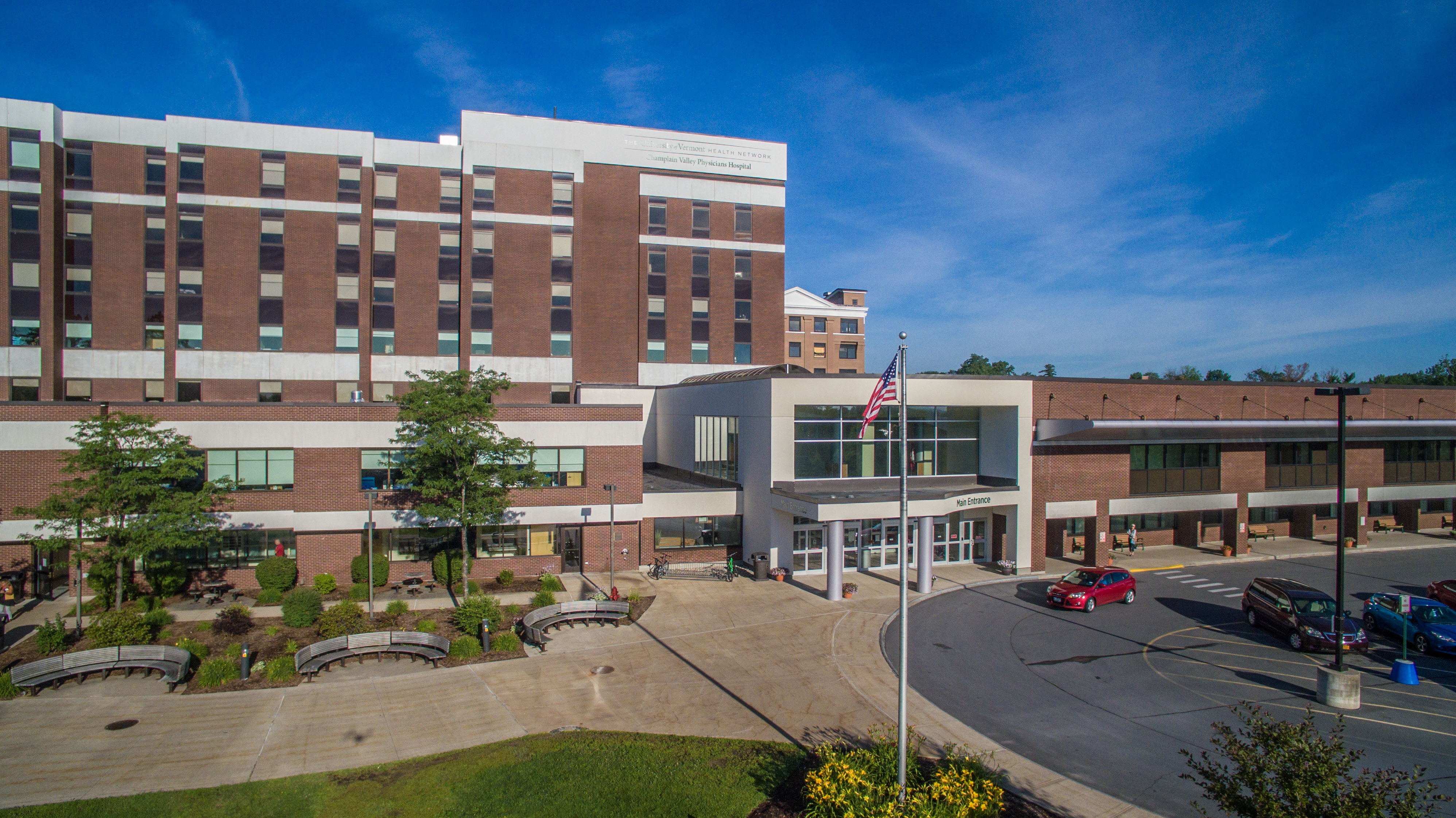 Exterior building of Champlain Valley Physicians Hospital.