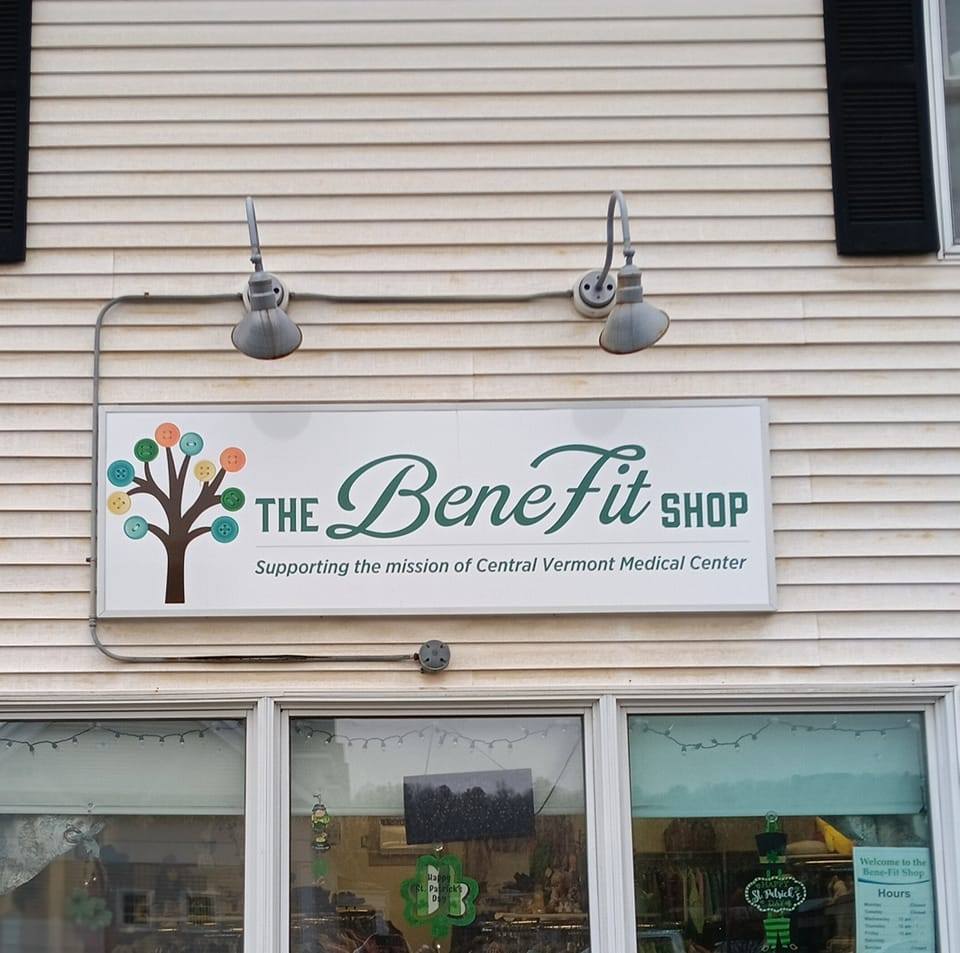 Exterior of the Benefit Shop.