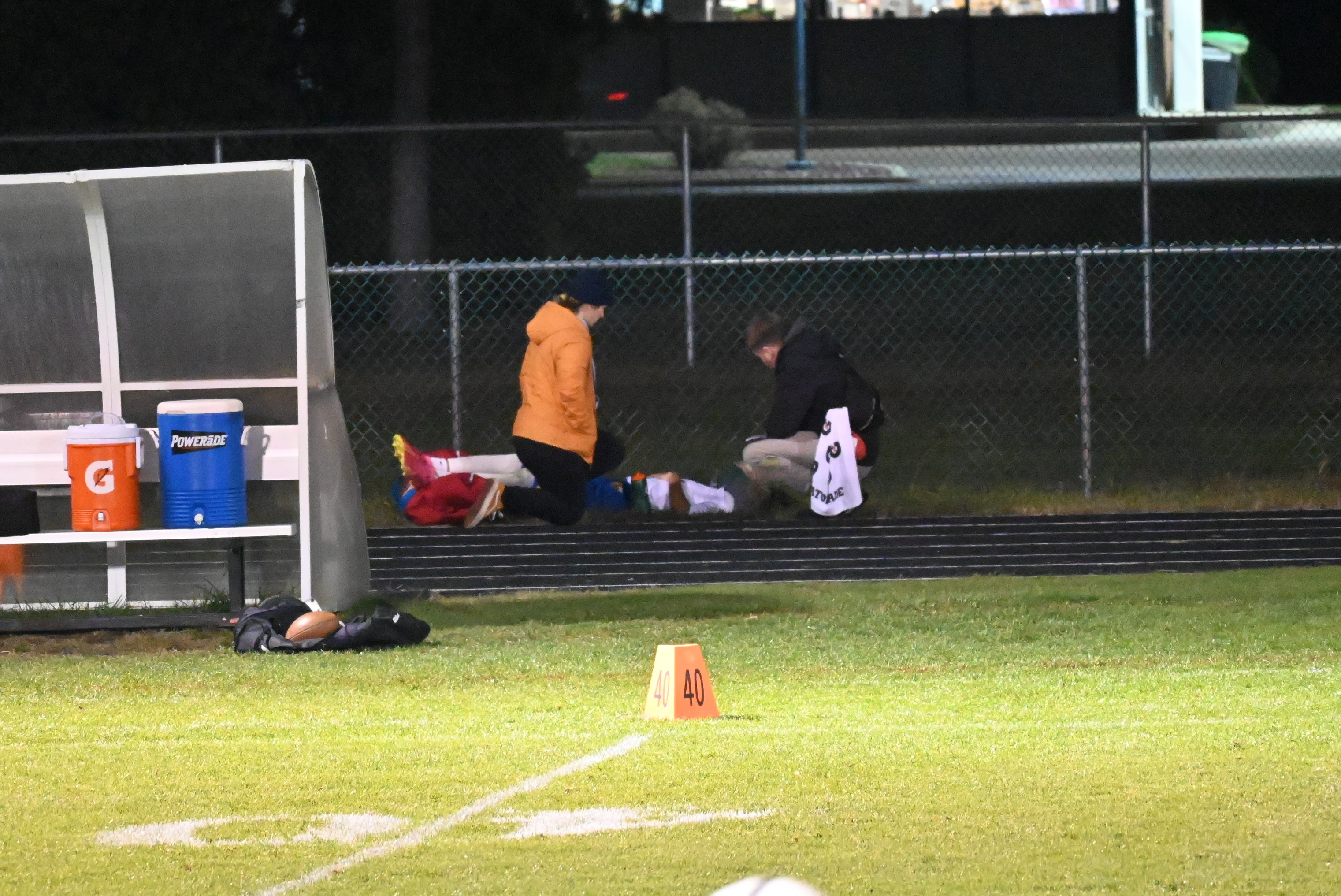 GME Family Medicine resident tending to a player