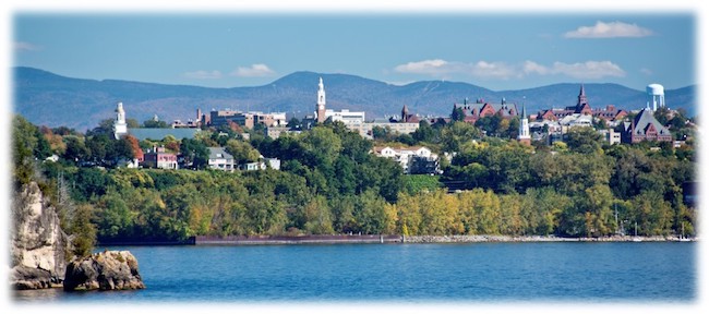 View of Burlington across Lake Champlain