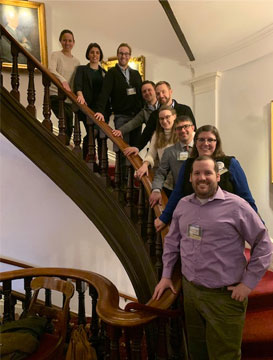 Group photo of UVM Medical Center Pediatric residents on staircase