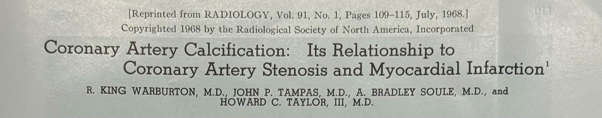 Screenshot of the title of an old research paper authored by Drs. Soule and Tampas