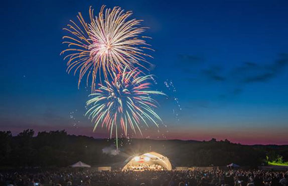 Fireworks over a concert