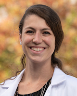 Headshot of pharmacy resident, Catherine Platt, MD, at the UVM Medical Center.