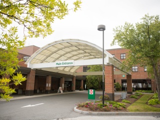 Exterior of the Central Vermont Medical Center Main Entrance.