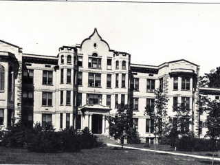 Historical photo of Champlain Valley Physicians Hospital building.