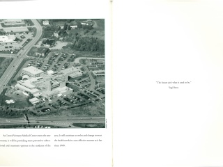Old black and white photo or construction of the current CVMC hospital site