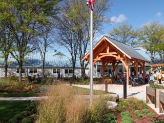 The courtyard to Helen Porter Rehabilitation & Nursing at Porter Medical Center.