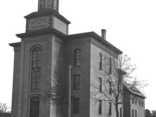 Historical photo of Medical Department building in Burlington, Vt.