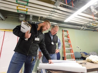 Members of Farrington Construction at a job site.