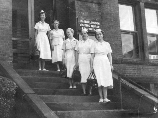 Historical photo of VNA nurses in Burlington, VT.