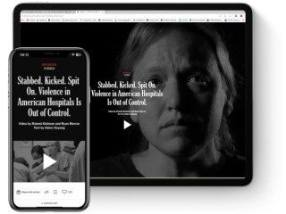 Violence campaign displayed on a desktop and mobile device.