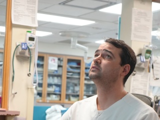 Finn Yarbrough, RN, at UVM Medical Center.