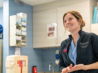 Ericka Charkalis, NP, in the cardiac intensive care unit at UVM Medical Center.