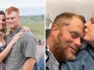 Rusty Ashmore, a patient at UVM Cancer Center, and his wife, Andrea.