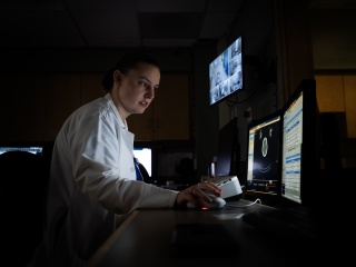 Alexis Ray, CNMT, Nuclear Medicine Technologist, at University of Vermont Medical Center Nuclear Medicine PET scan.