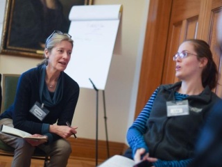 TalkVermont workshop attendees in discussion.