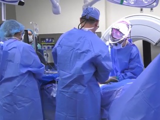 Surgeons in surgery