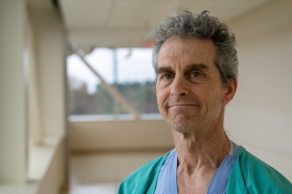 Pete Kassel, RN, a nurse on the surgical intensive care unit at UVM Medical Center.