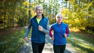 Orthopedic physicians take a run in the woods.