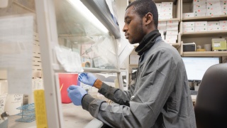 A Porter Medical Center technician works in the laboratory.