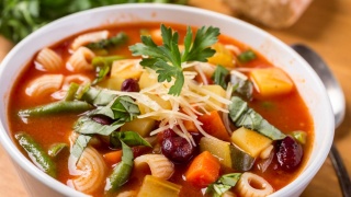 Bowl of black bean chili.