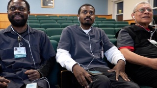 UVMMC Environmental Services Staff wearing headsets