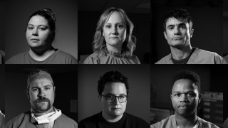 Portraits of emergency medicine workers.