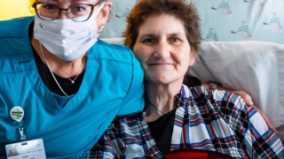 Denise Barry, patient at HHH with her nurse