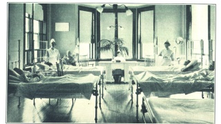 A historical photo of Champlain Valley Physicians Hospital Hanlon Ward.
