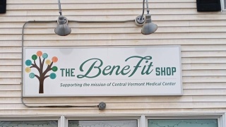 Exterior of the Benefit Shop.