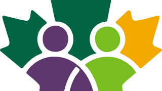 Icon with two figures in a leaf.