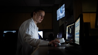 Alexis Ray, CNMT, Nuclear Medicine Technologist, at University of Vermont Medical Center Nuclear Medicine PET scan.