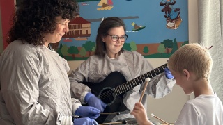 Maggie Connors, MT-BC, and Danica Cunningham, MT-BC, of Golisano Children’s Hospital.