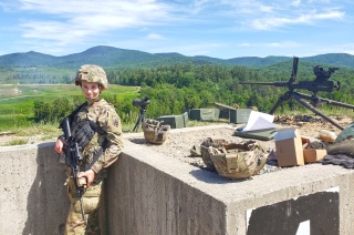 Portrait of Sophia Parker wearing her Vermont National Guard uniform.