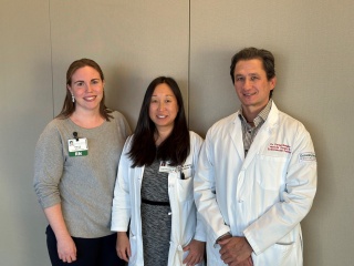 Dr. Daniel Bertges, Vascular Surgeon, Dr. Fuyuki Hirashima, Cardiothoracic Surgeon, and Caitlyn King, RN, Clinical Program Coordinator.