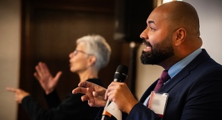 Speaker and interpreter at the Health Equity Summit in Burlington, VT.