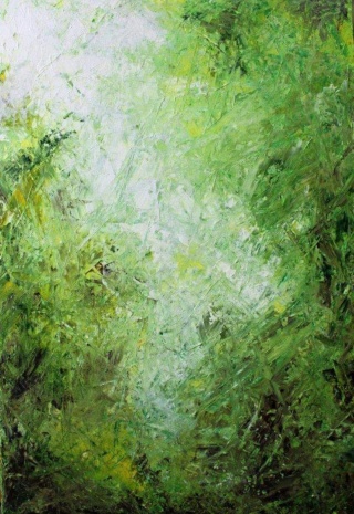 Green painting by Jessa Murphy Barcomb.