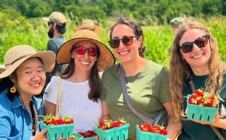 GME Family Medicine residents strawberry picking