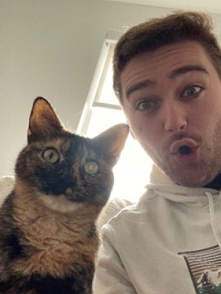 Angelo McCullough, DMD with his cat